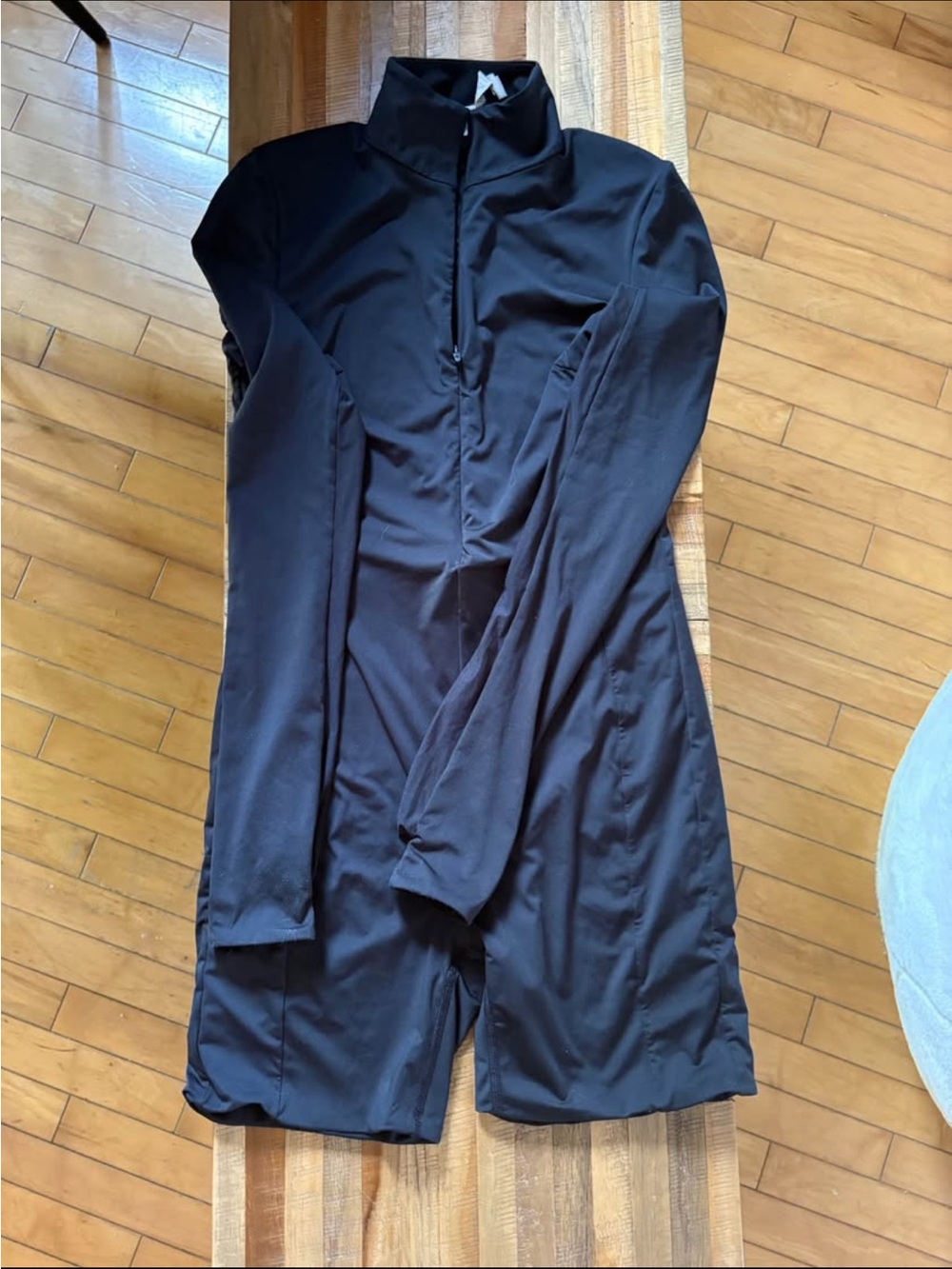 lululemon athletica Black Long-Sleeve Zip-Front Jumpsuit